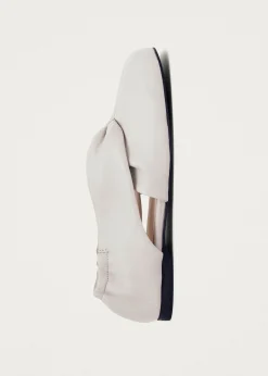 Alaula Light Grey Leather Ballet Flats|ALOHAS Discount