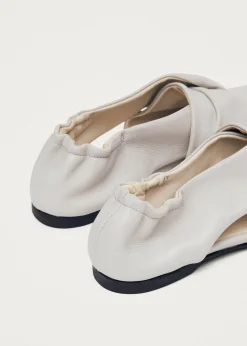 Alaula Light Grey Leather Ballet Flats|ALOHAS Discount