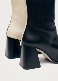 Blair Bicolor Black Cream Ankle Boots|ALOHAS Clearance