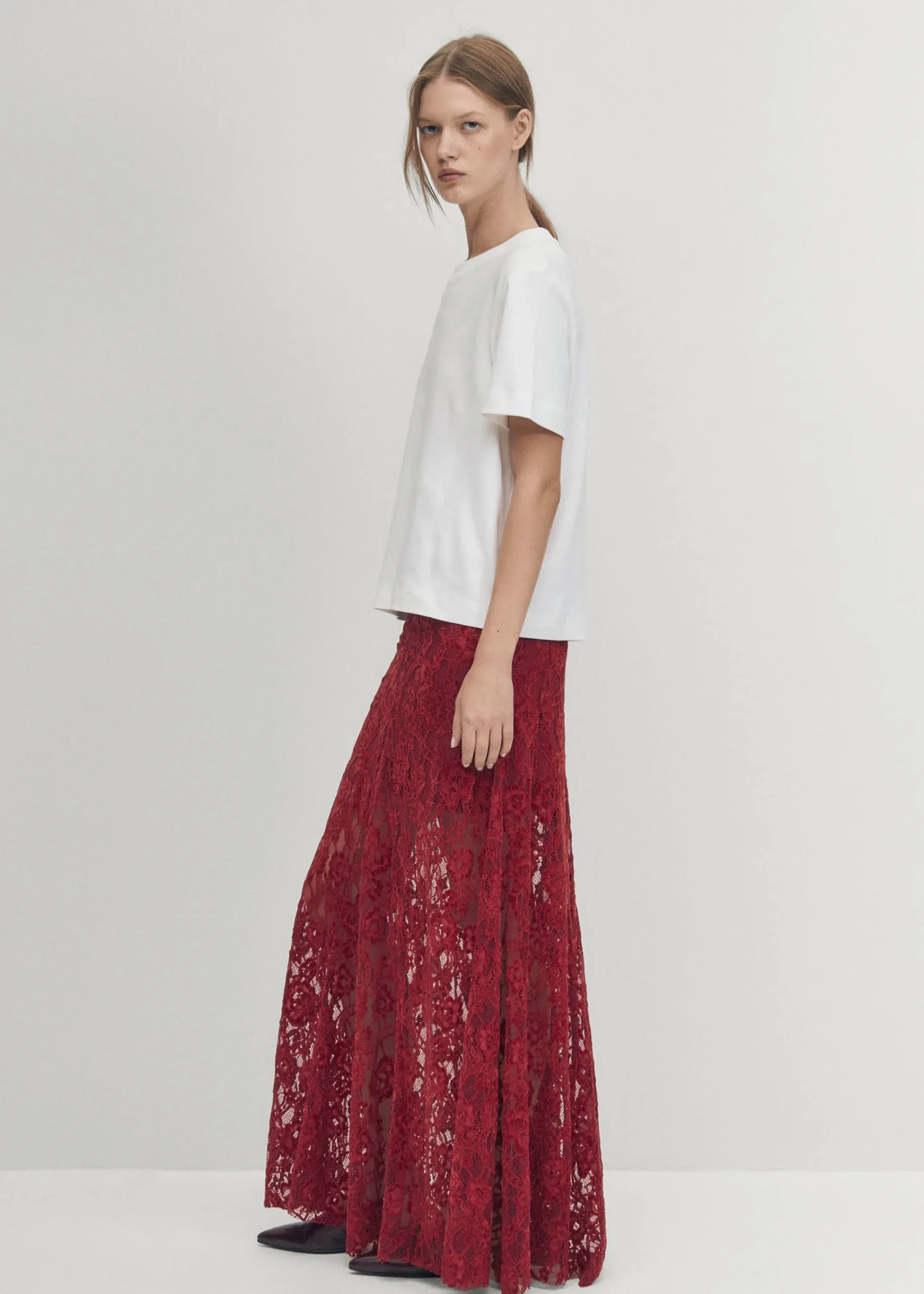 Bundi Lace Wine Skirt|ALOHAS Sale