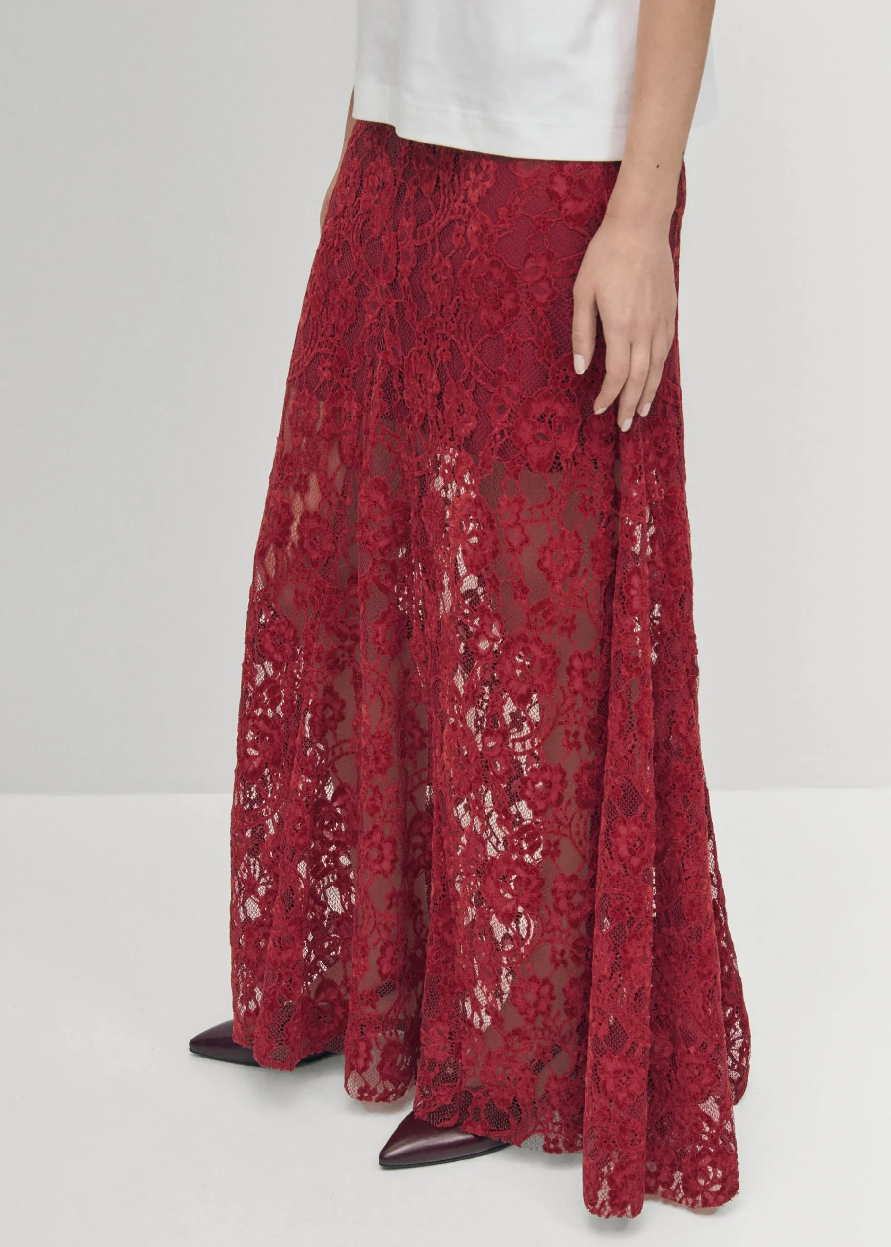 Bundi Lace Wine Skirt|ALOHAS Sale