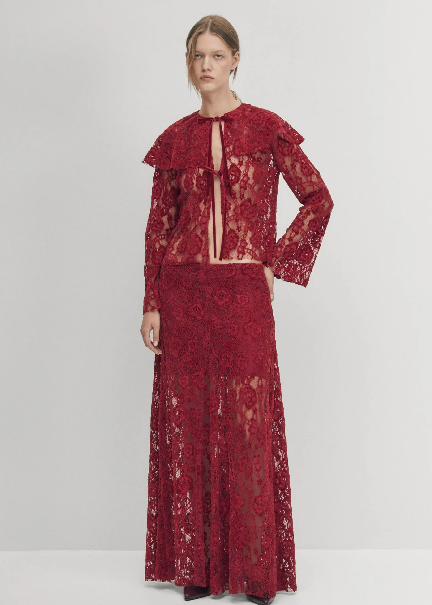 Bundi Lace Wine Skirt|ALOHAS Sale