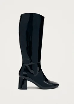 Chalk Onix Black Vegan Leather Boots|ALOHAS Sale