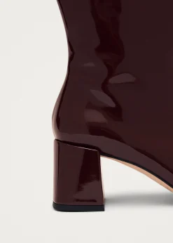 Chalk Onix Burgundy Vegan Leather Boots|ALOHAS Fashion