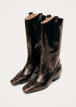 Chase Brushed Brown Leather Boots|ALOHAS Discount