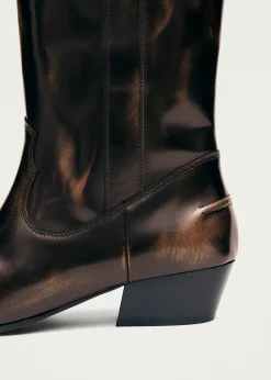 Chase Brushed Brown Leather Boots|ALOHAS Discount