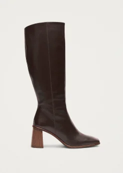 East Coffee Brown Leather Boots|ALOHAS Sale