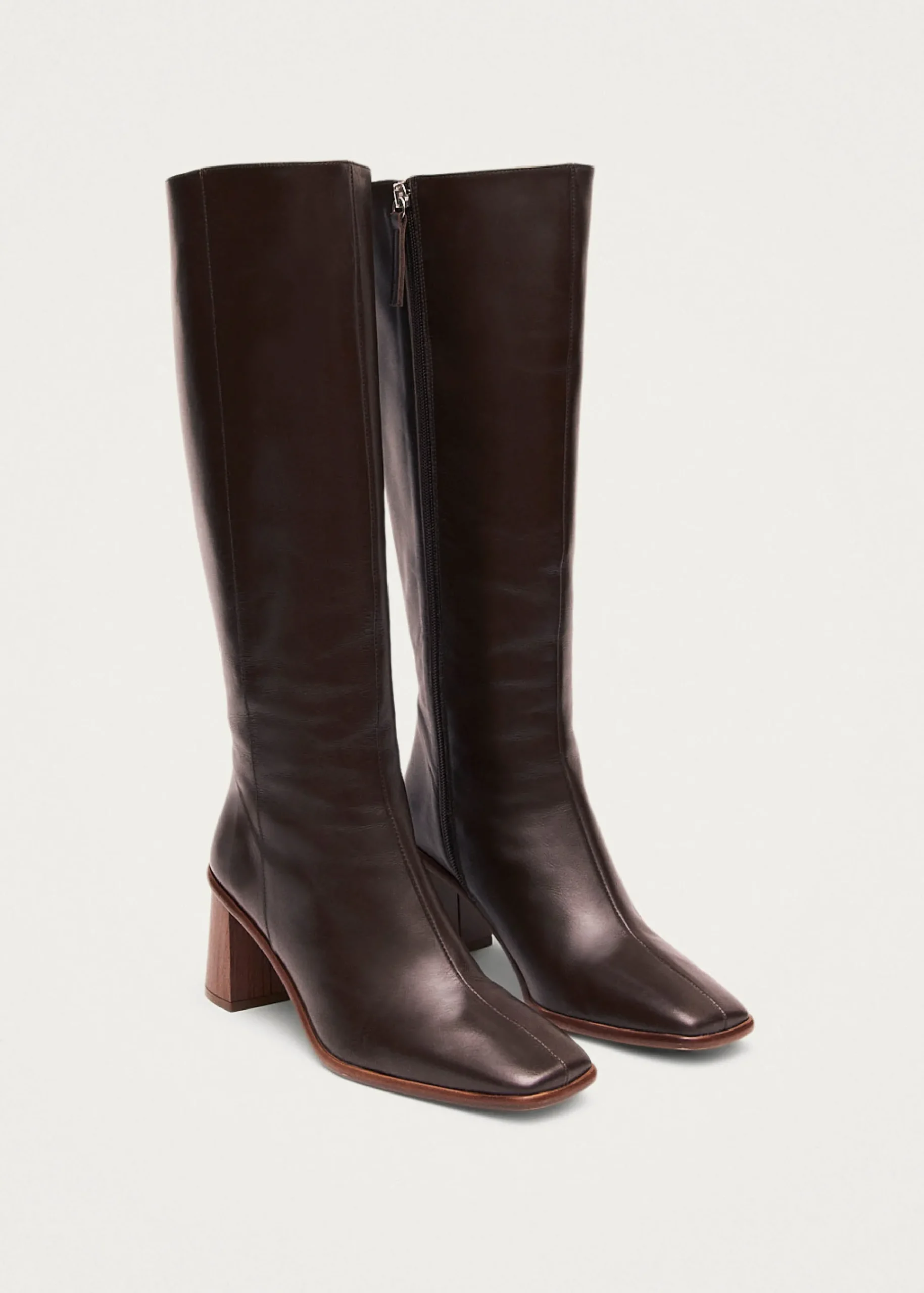 East Coffee Brown Leather Boots|ALOHAS Sale