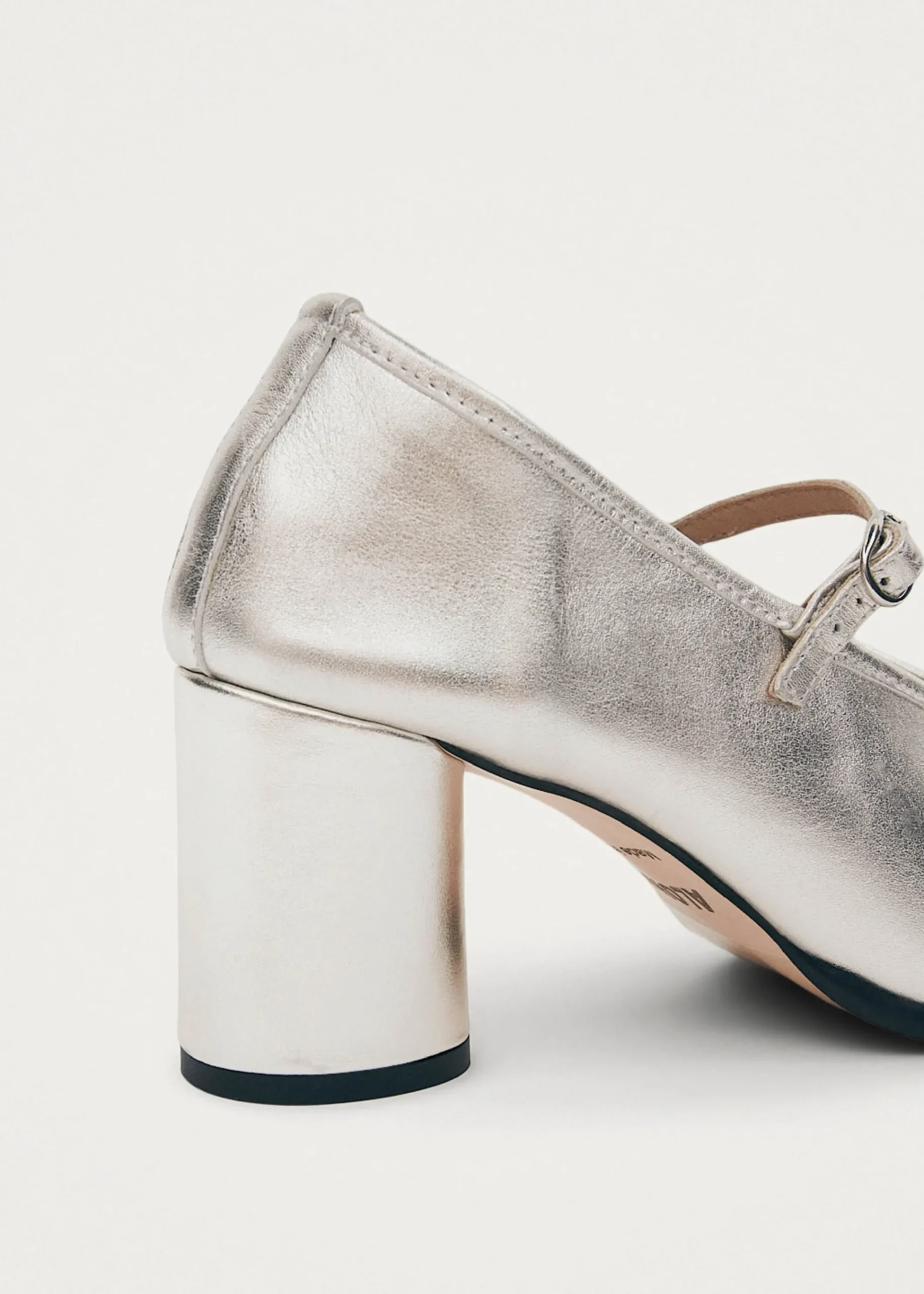Esha Shimmer Silver Leather Pumps|ALOHAS Discount