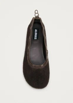 Gill Soft Brown Leather Ballet Flats|ALOHAS New