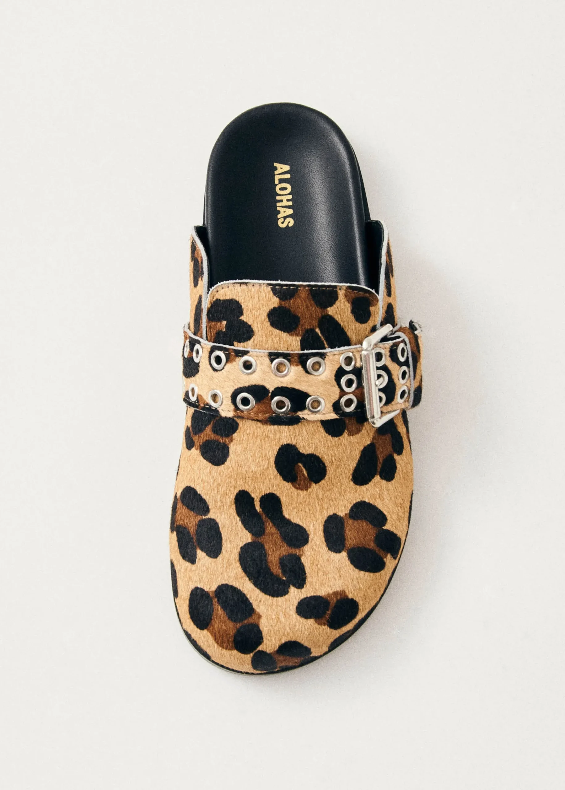 Halia Soft Beige Leather Mules|ALOHAS Clearance