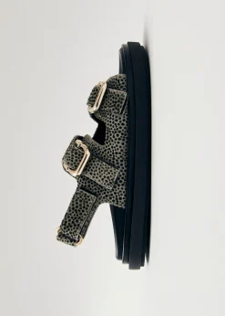 Harper Soft Grey Leather Sandals|ALOHAS Online