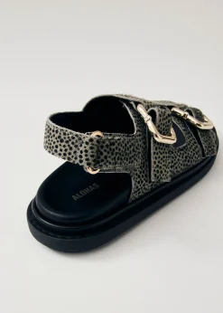 Harper Soft Grey Leather Sandals|ALOHAS Online