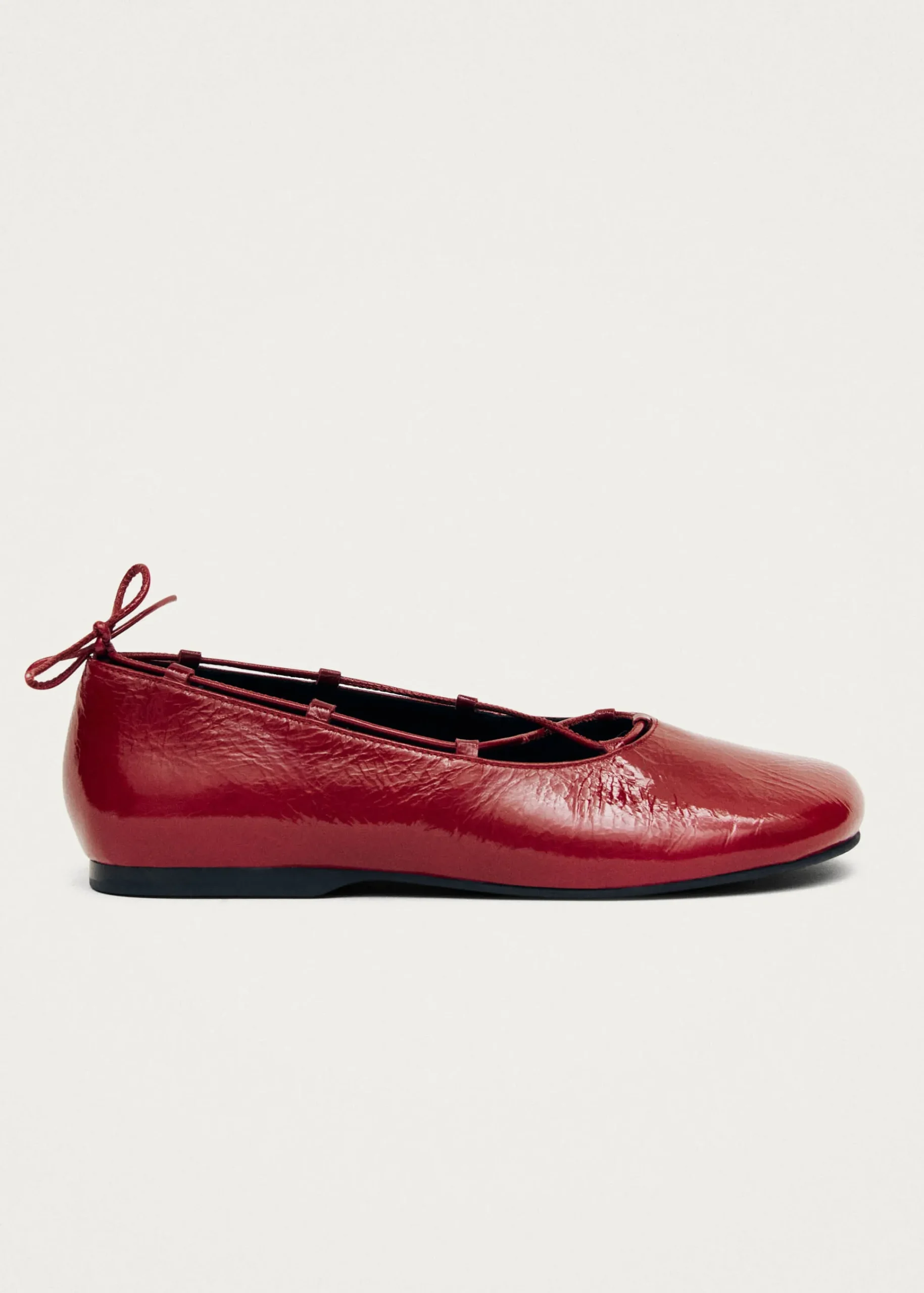 Hollis Onix Red Leather Ballet Flats|ALOHAS Discount