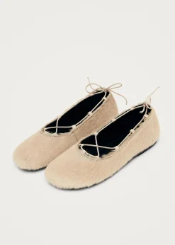 Hollis Soft Cream Leather Ballet Flats|ALOHAS Best