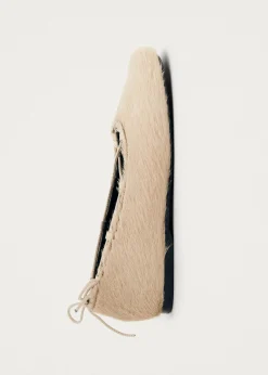 Hollis Soft Cream Leather Ballet Flats|ALOHAS Best