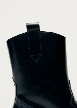Hudson Shimmer Bicolor Black Silver Leather Ankle Boots|ALOHAS Fashion