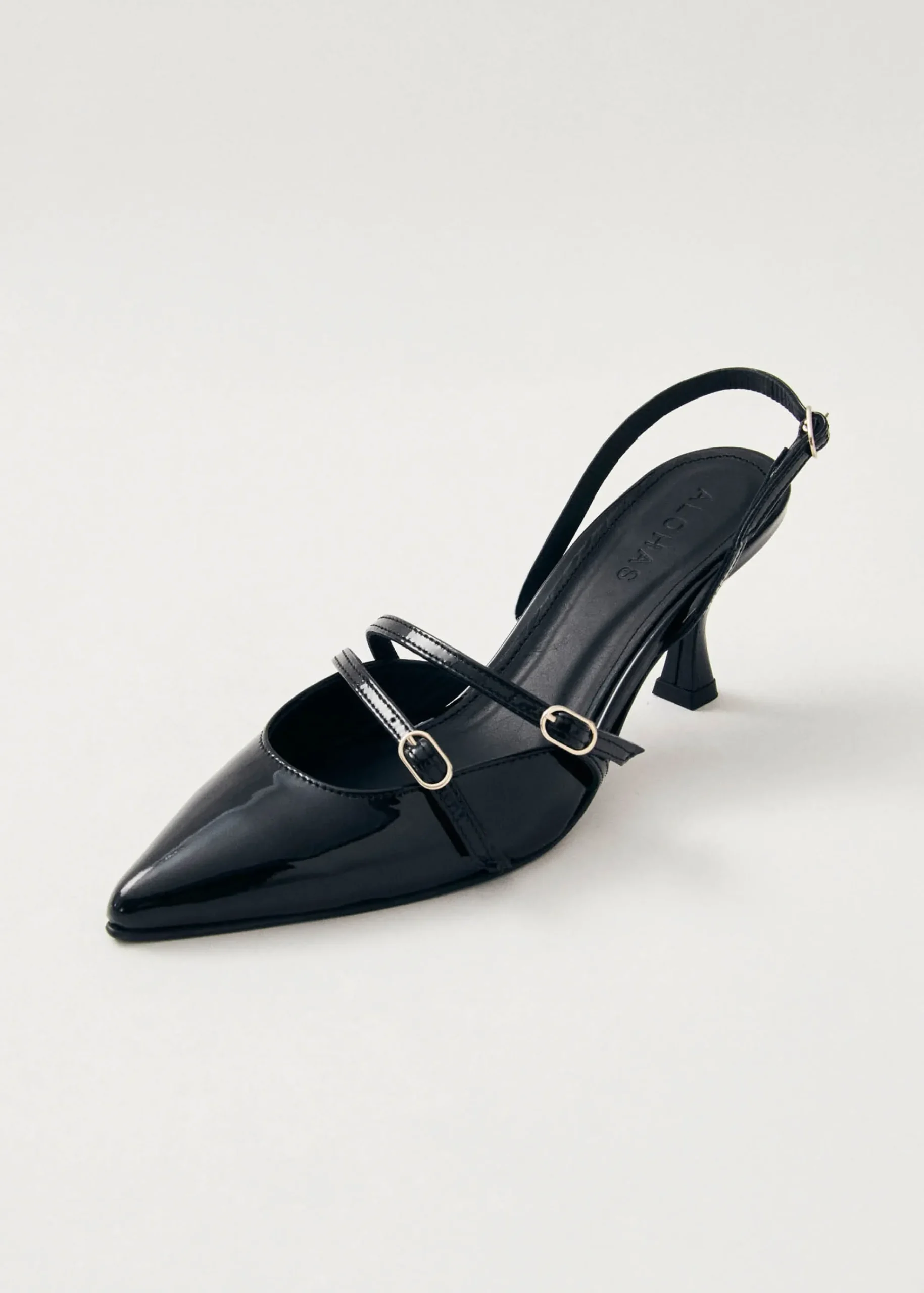 Joelle Onix Black Leather Pumps|ALOHAS Discount