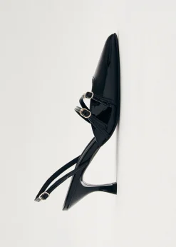 Joelle Onix Black Leather Pumps|ALOHAS Discount