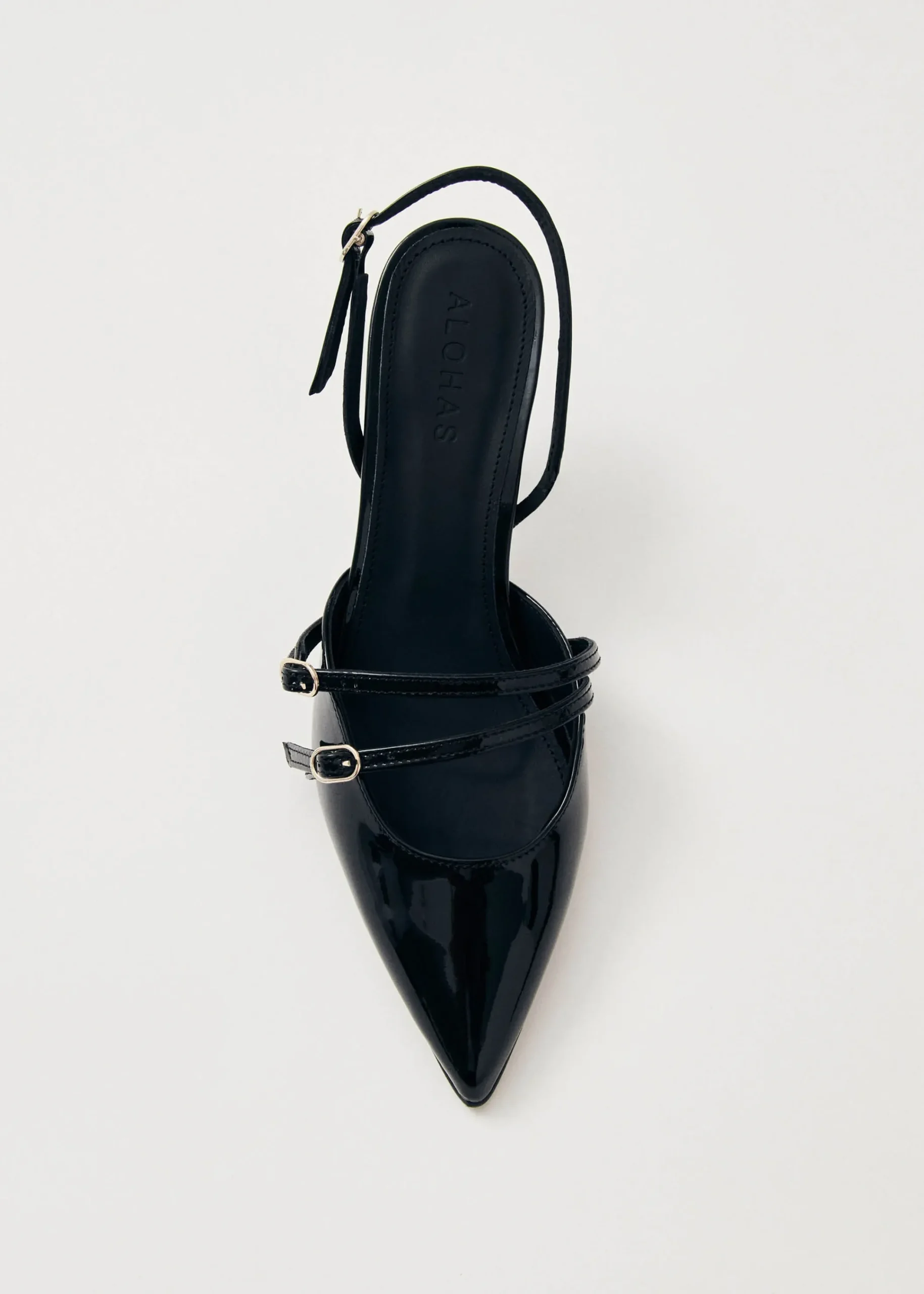 Joelle Onix Black Leather Pumps|ALOHAS Discount