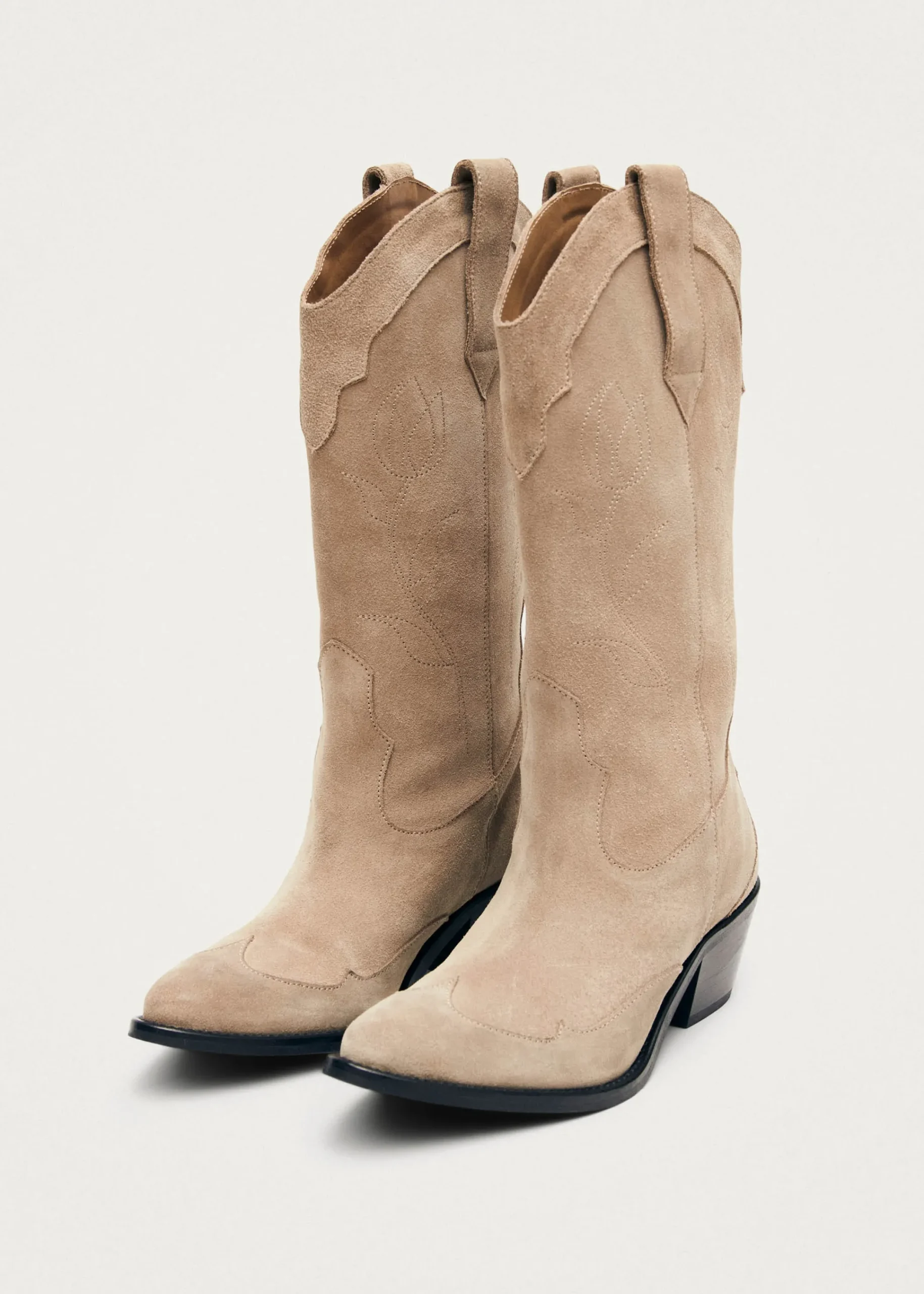 Liberty Suede Beige Leather Boots|ALOHAS Clearance