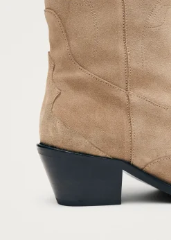 Liberty Suede Beige Leather Boots|ALOHAS Clearance