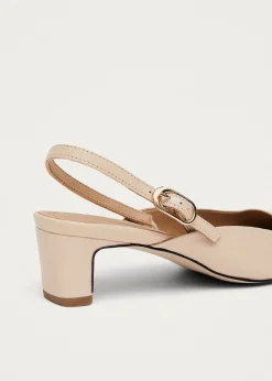 Lindy Bicolor Cream Black Leather Pumps|ALOHAS Hot