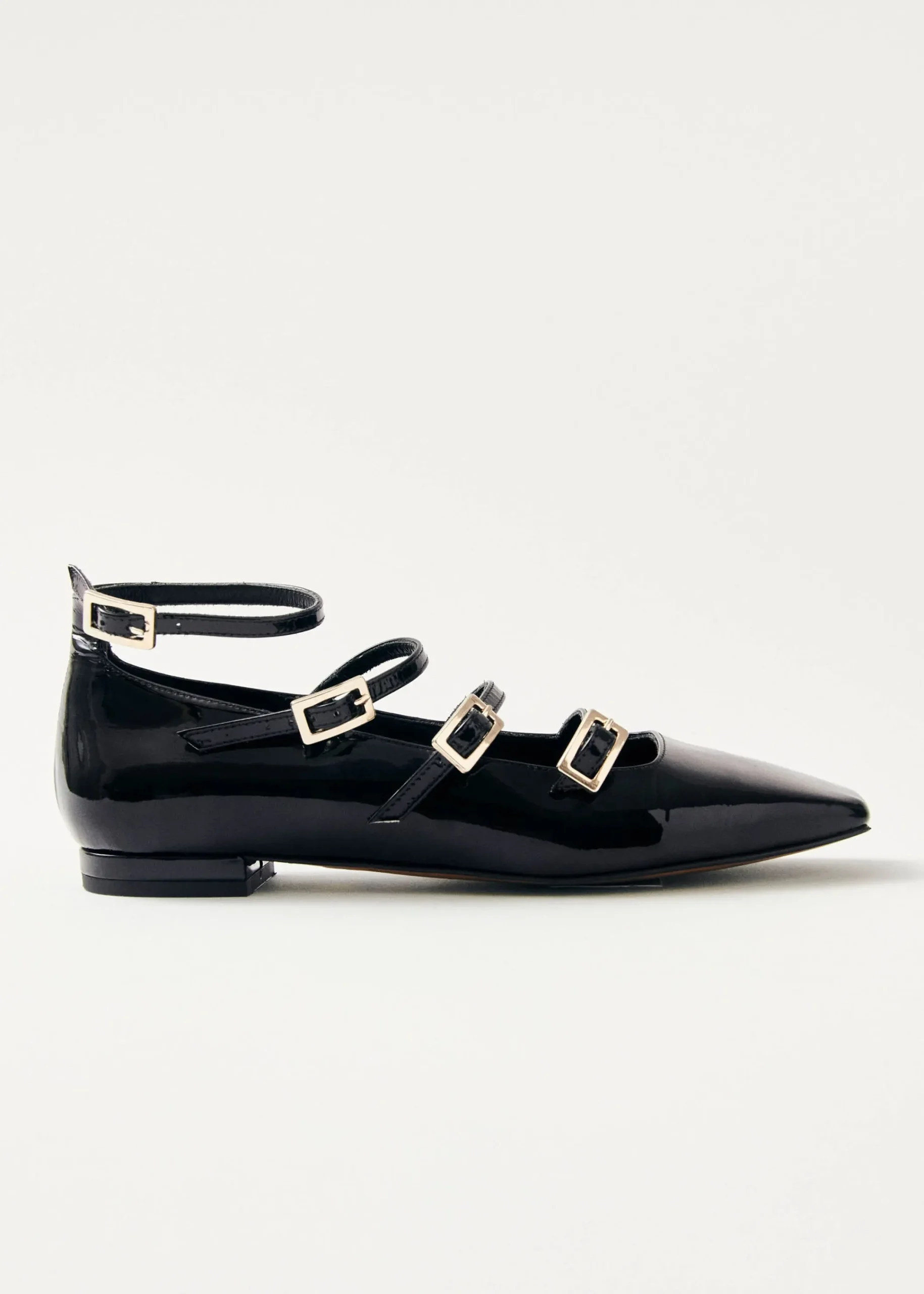 Luke Onix Black Leather Ballet Flats|ALOHAS Outlet