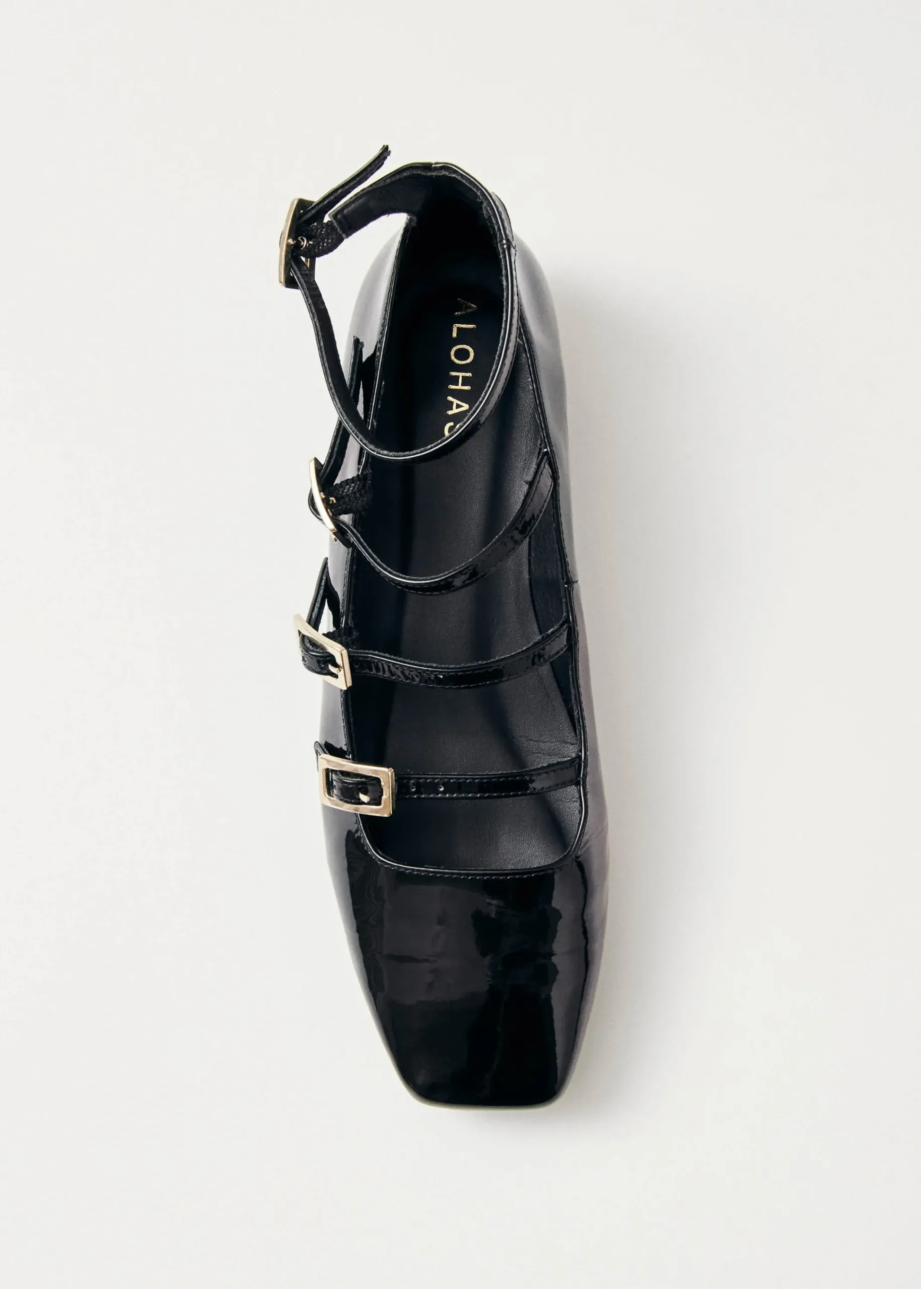 Luke Onix Black Leather Ballet Flats|ALOHAS Outlet