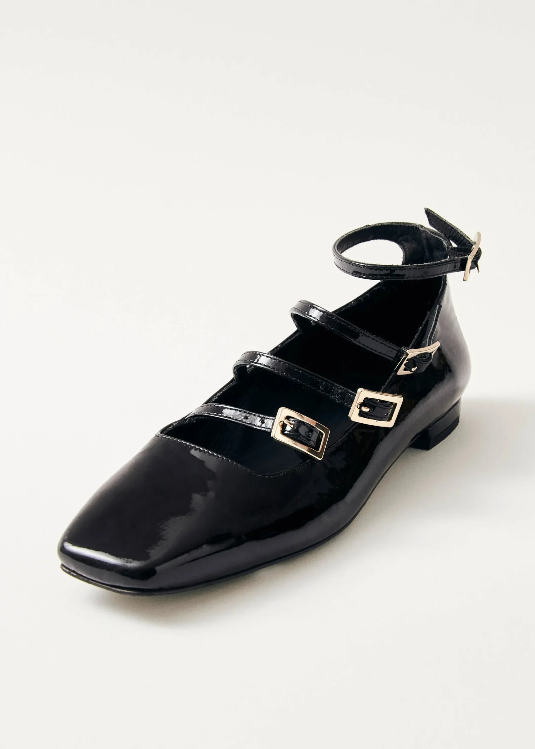 Luke Onix Black Leather Ballet Flats|ALOHAS Outlet