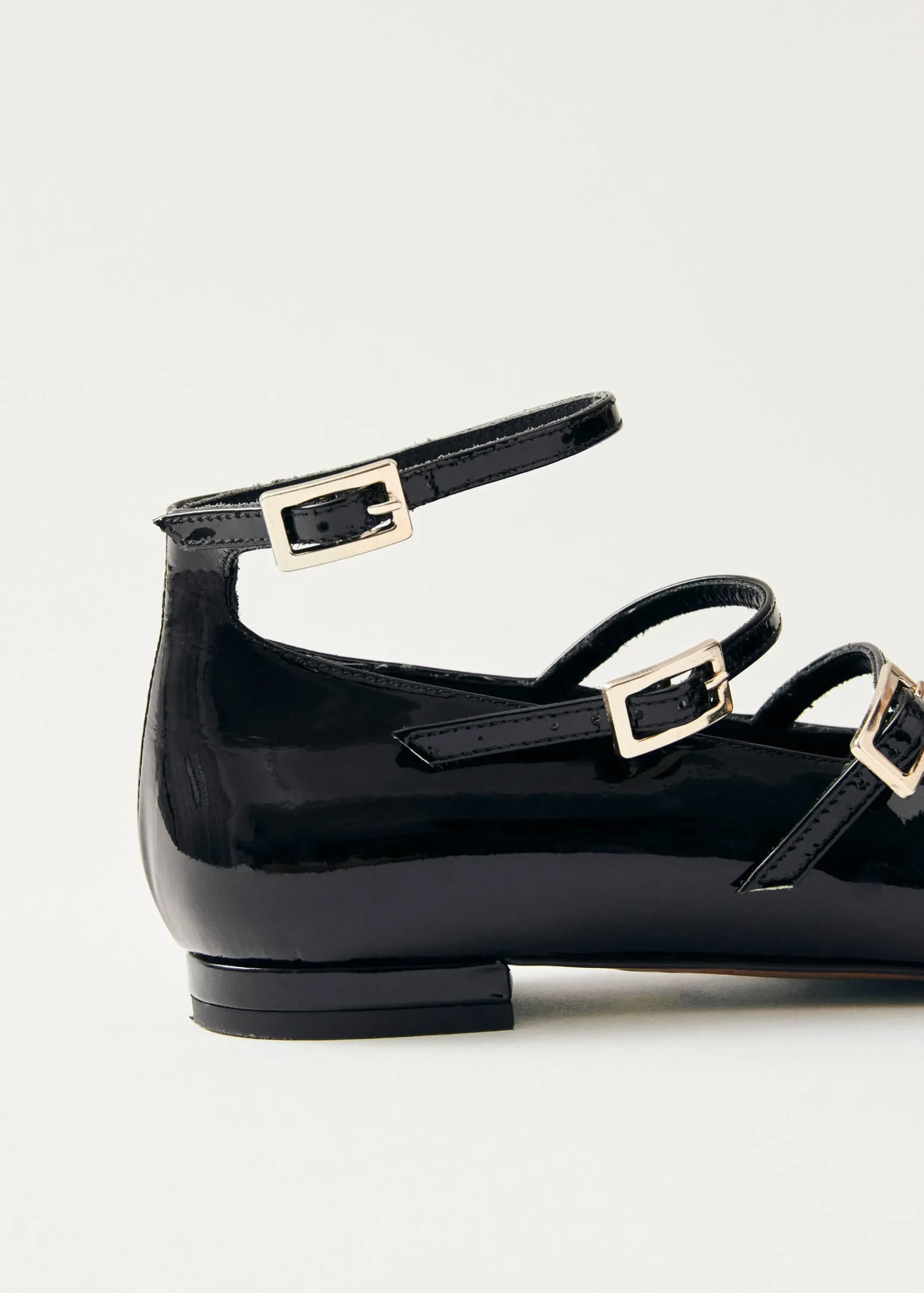 Luke Onix Black Leather Ballet Flats|ALOHAS Outlet