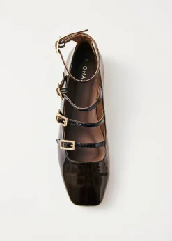 Luke Onix Coffee Brown Leather Ballet Flats|ALOHAS Fashion