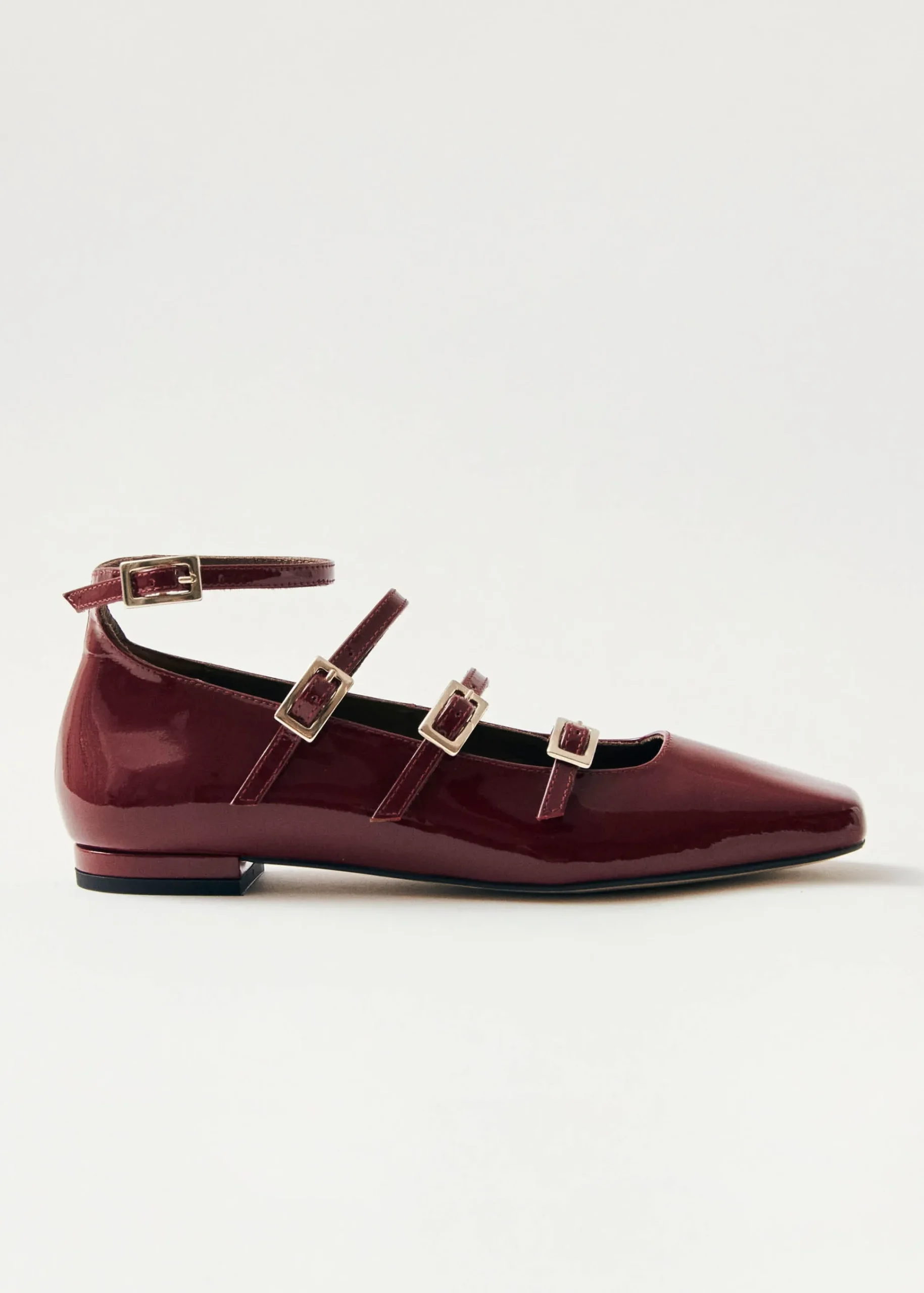 Luke Onix Wine Burgundy Leather Ballet Flats|ALOHAS Best