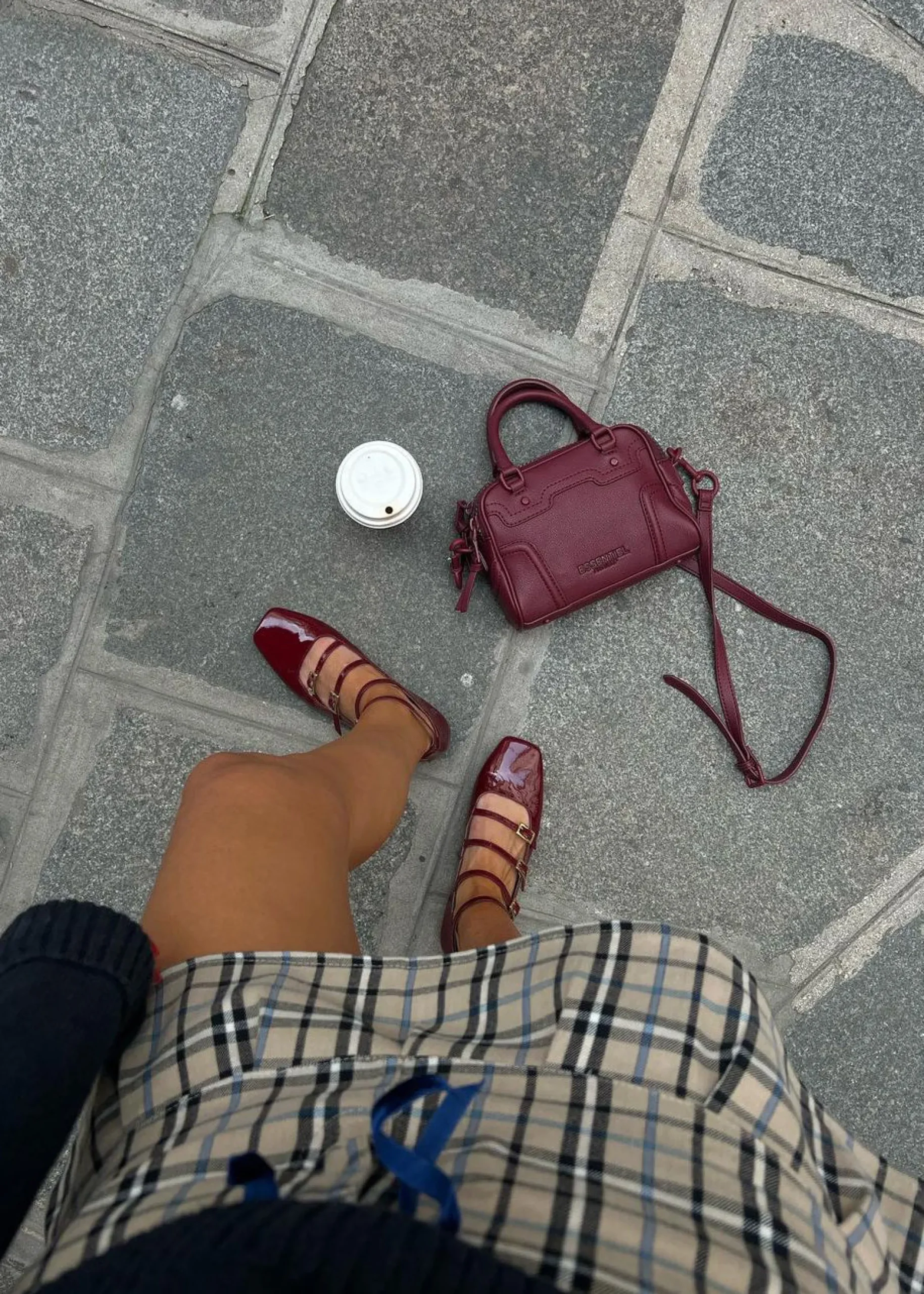Luke Onix Wine Burgundy Leather Ballet Flats|ALOHAS Best