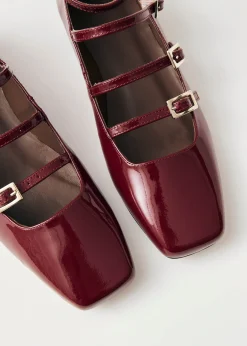 Luke Onix Wine Burgundy Leather Ballet Flats|ALOHAS Best