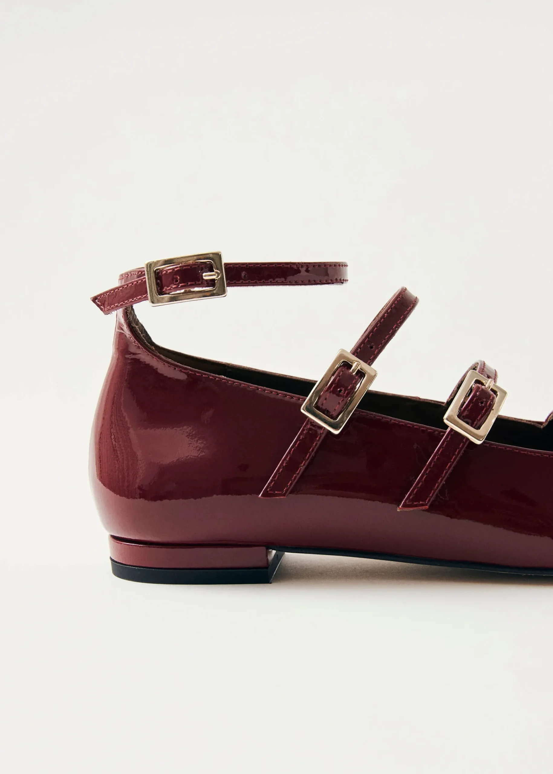 Luke Onix Wine Burgundy Leather Ballet Flats|ALOHAS Best