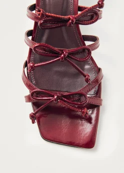 Luzelle Onix Burgundy Leather Sandals|ALOHAS Online