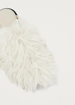 Maja Furry Cream Leather Mules|ALOHAS Online