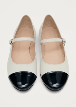 Musa Bicolor Black Cream Leather Ballet Flats|ALOHAS Best