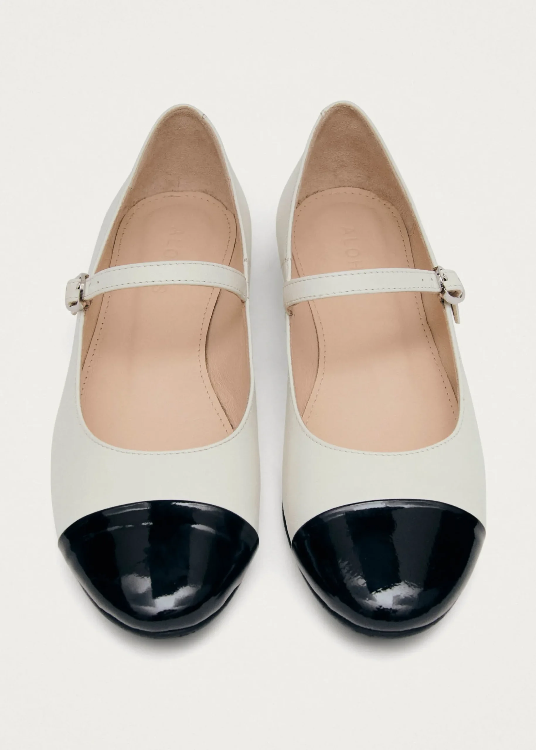 Musa Bicolor Black Cream Leather Ballet Flats|ALOHAS Best