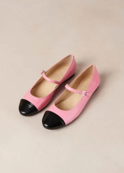 Musa Bicolor Black Pink Leather Ballet Flats|ALOHAS Clearance