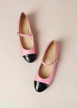 Musa Bicolor Black Pink Leather Ballet Flats|ALOHAS Clearance