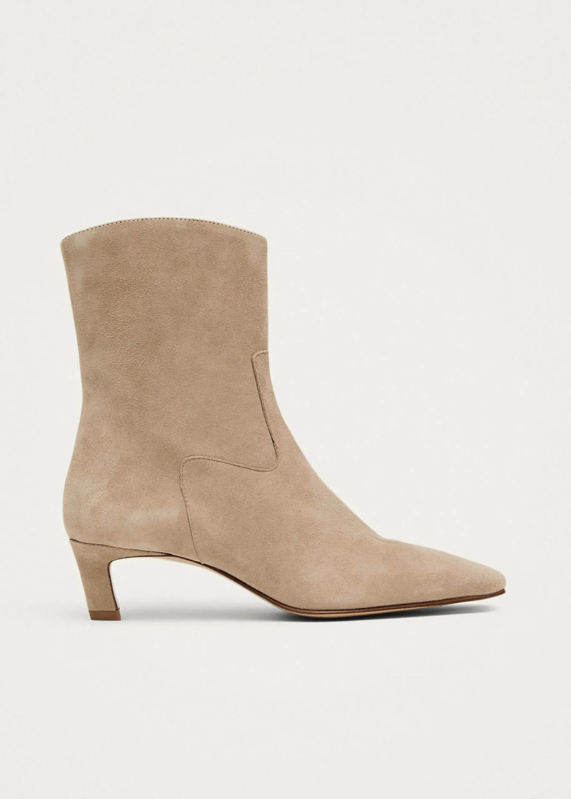 Nash Suede Beige Leather Ankle Boots|ALOHAS Sale