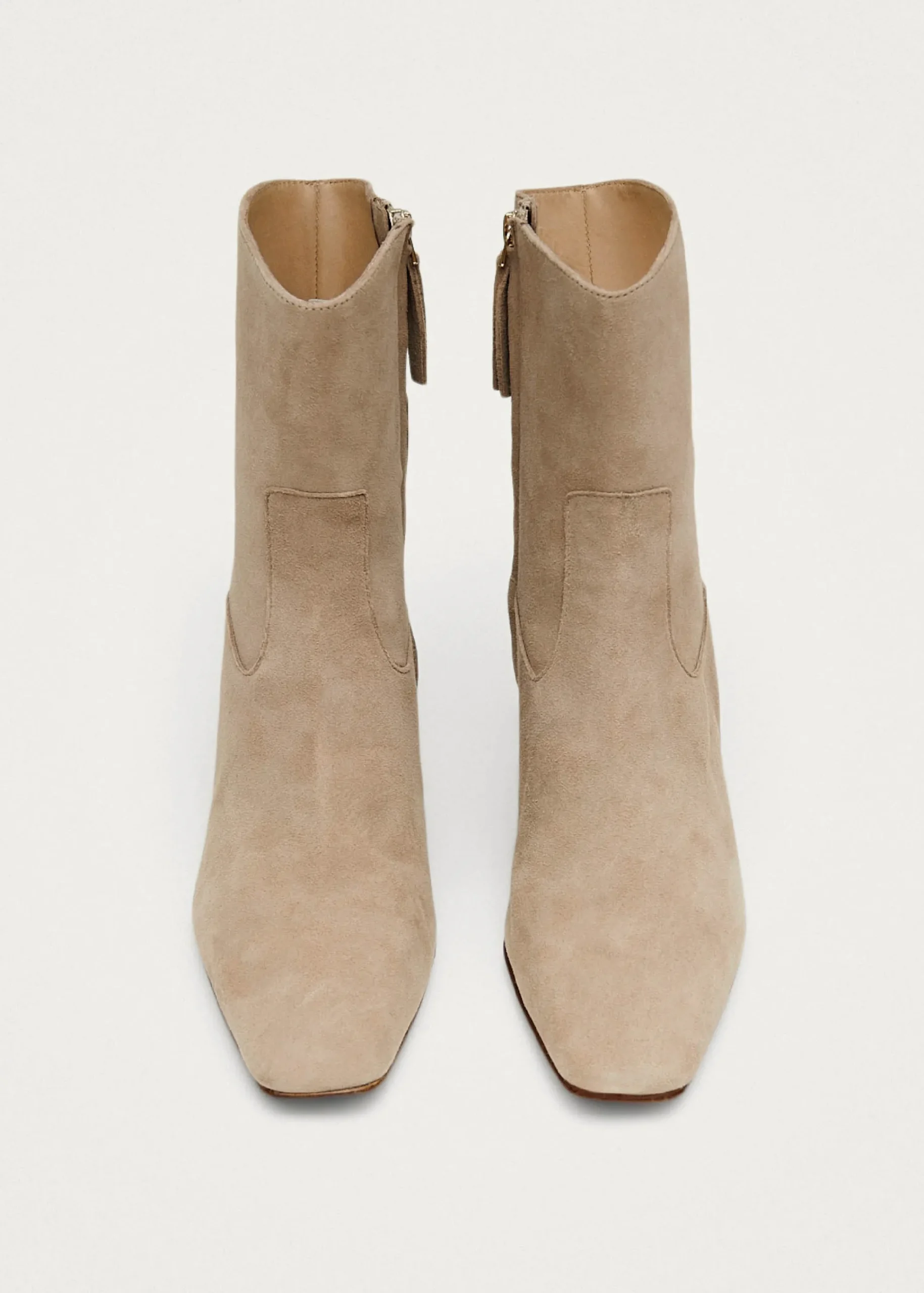Nash Suede Beige Leather Ankle Boots|ALOHAS Sale