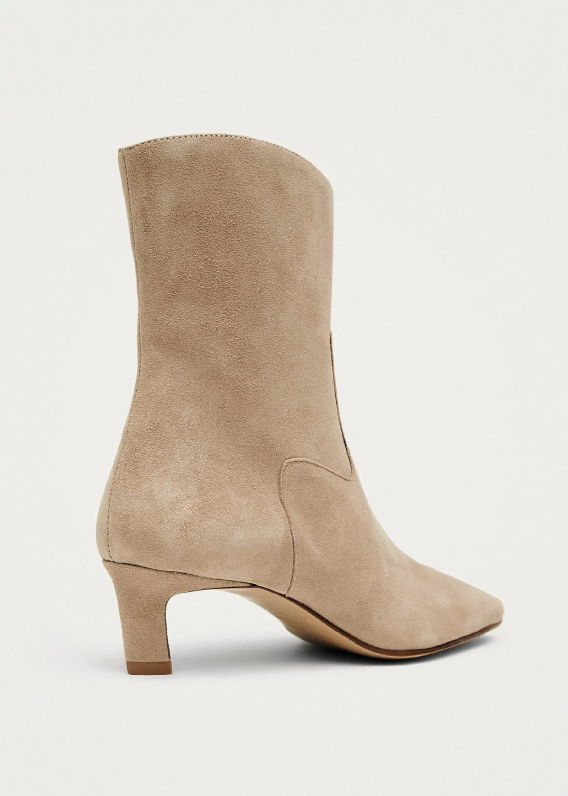 Nash Suede Beige Leather Ankle Boots|ALOHAS Sale