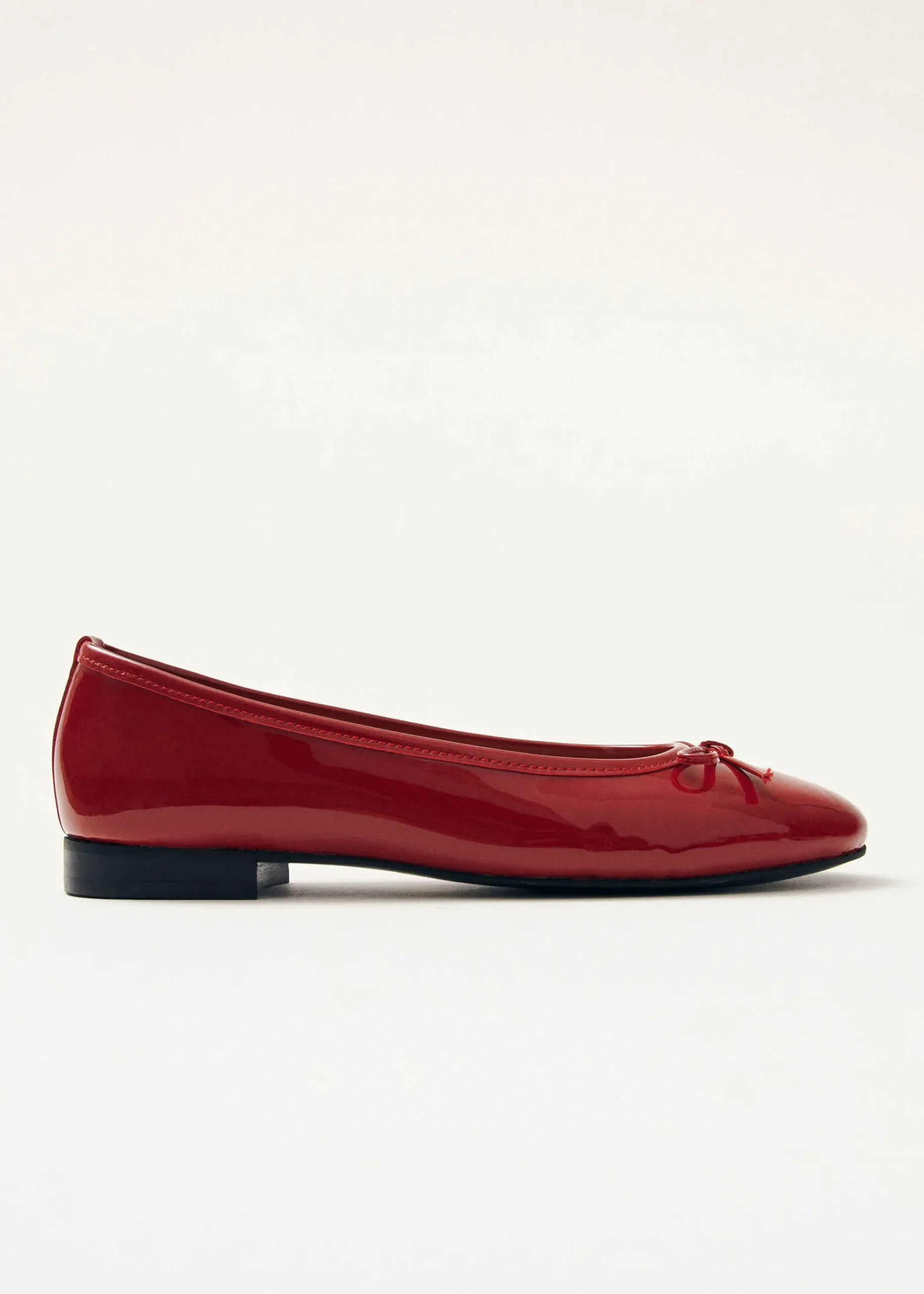 Oriana Onix Red Leather Ballet Flats|ALOHAS Best
