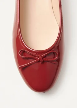 Oriana Onix Red Leather Ballet Flats|ALOHAS Best