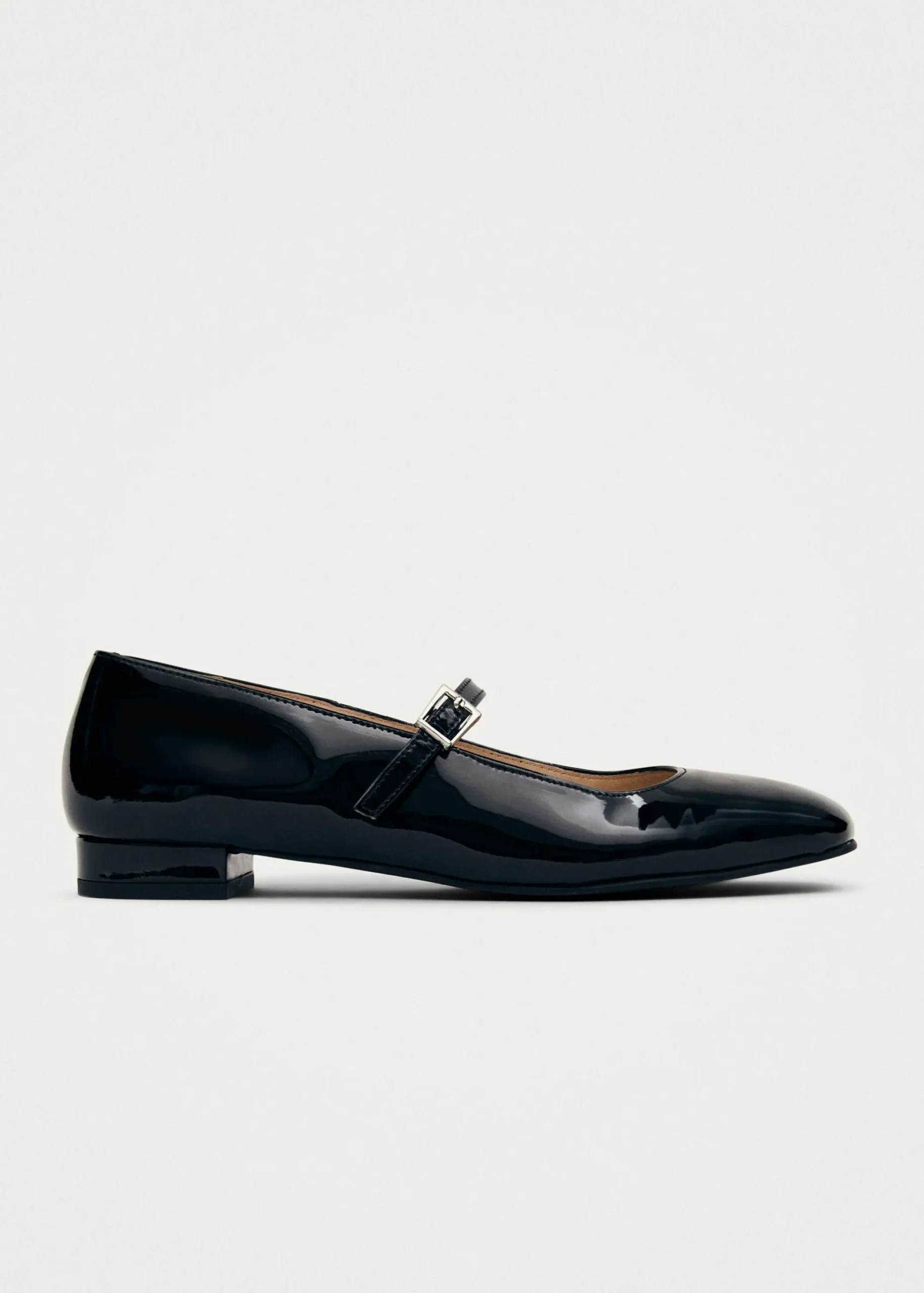 Por Do Sol Onix Black Leather Ballet Flats|ALOHAS Clearance
