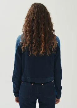 Sand Bicolor Indigo Denim Jacket|ALOHAS Fashion