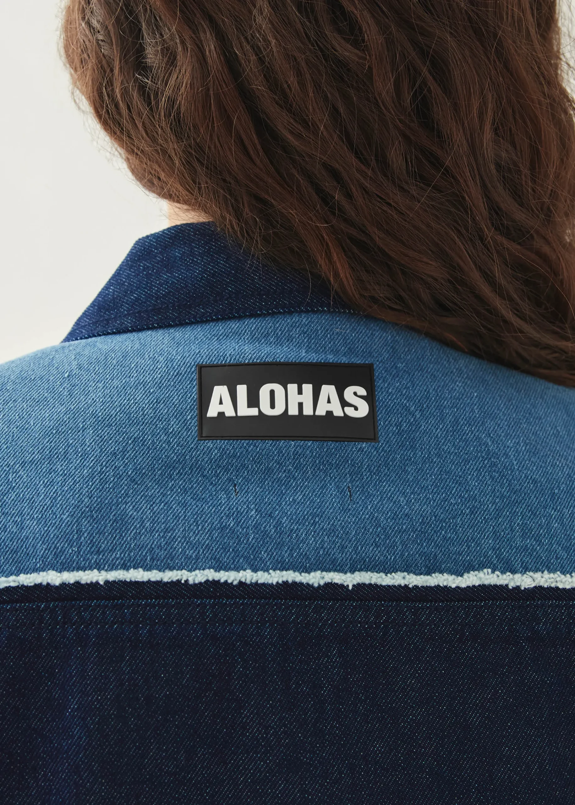 Sand Bicolor Indigo Denim Jacket|ALOHAS Fashion
